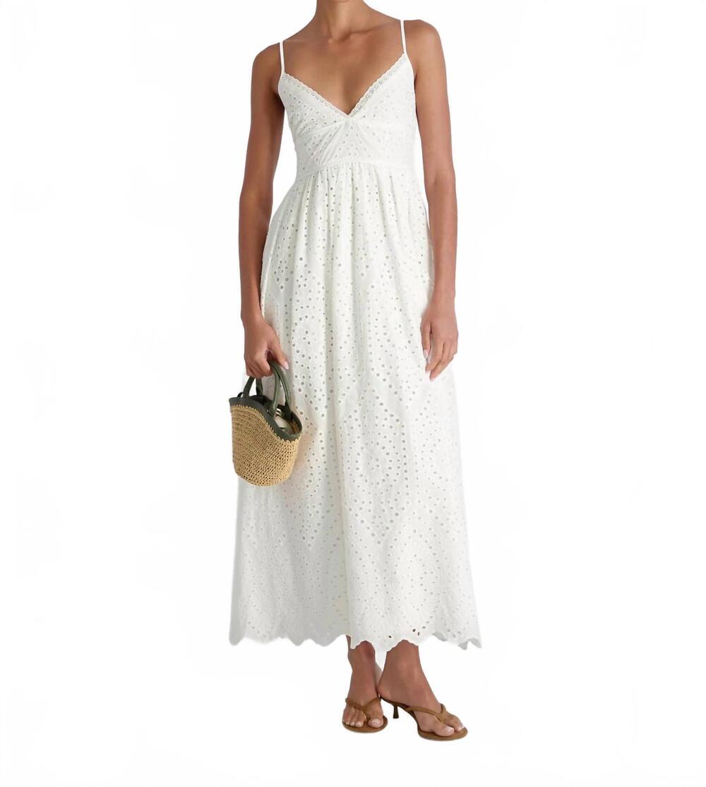 NEW FRENCH CONNECTION trini maxi dress in white eyelet